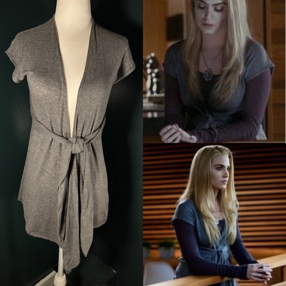 Anthropologie • Moth Tie Front Gray Cardigan XS • ASO Rosalie Hale
